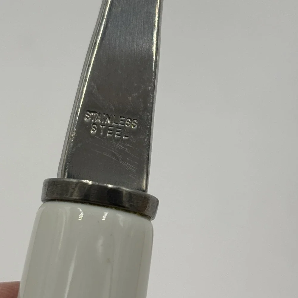 House Of Prill Poppy Cheese Plane Cutter Knife Set Sheffield England Porcelain